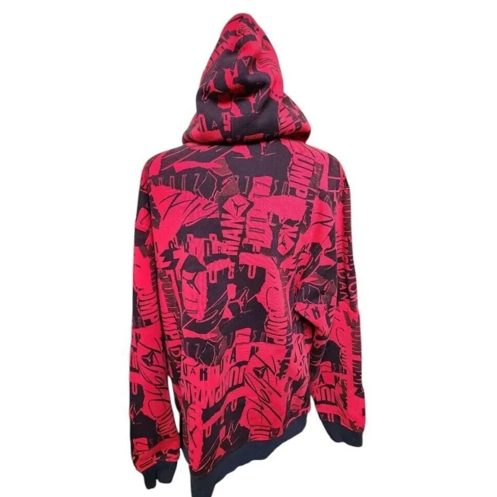 JORDAN Hoodie Pullover Size Medium Red/Black